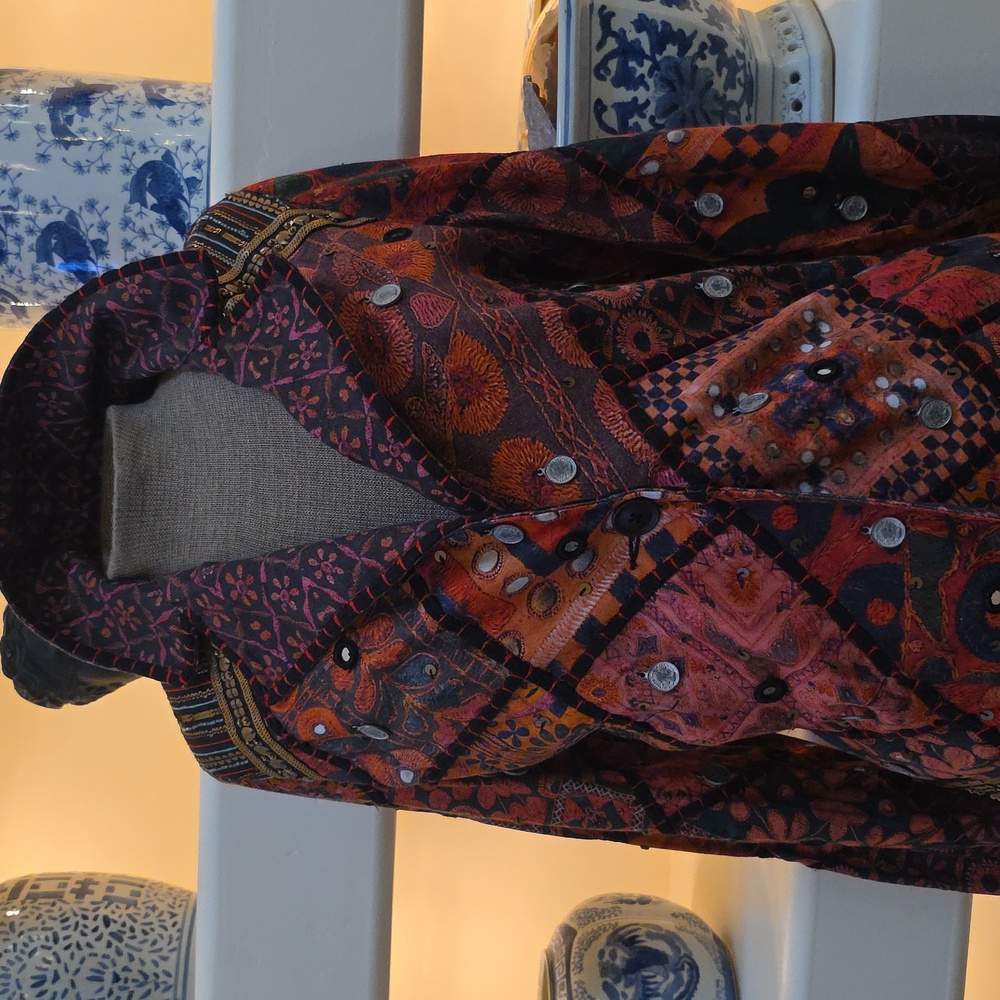 Bohemian Patchwork Hooded Jacket - image 1